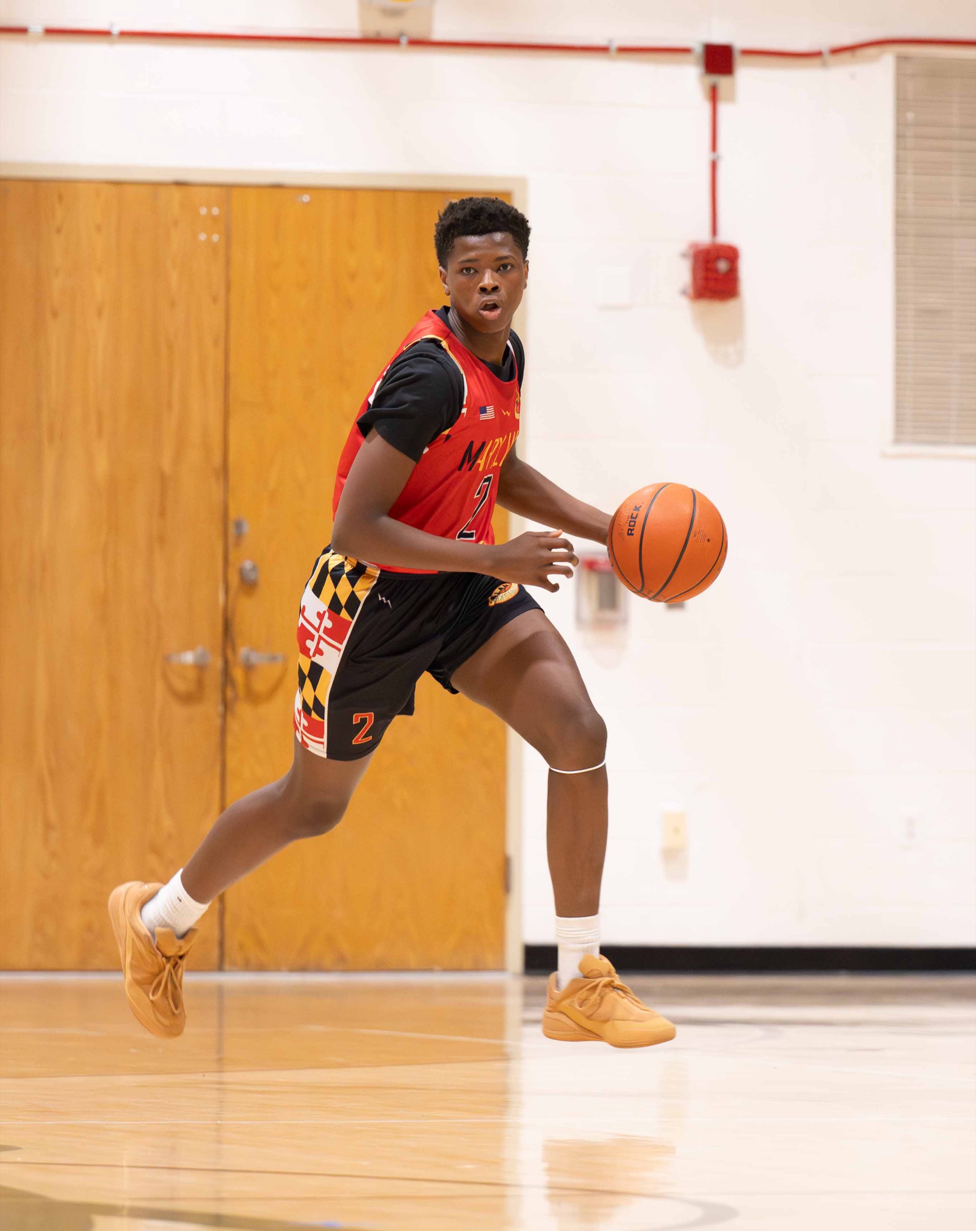 Maryland United player driving with the ball